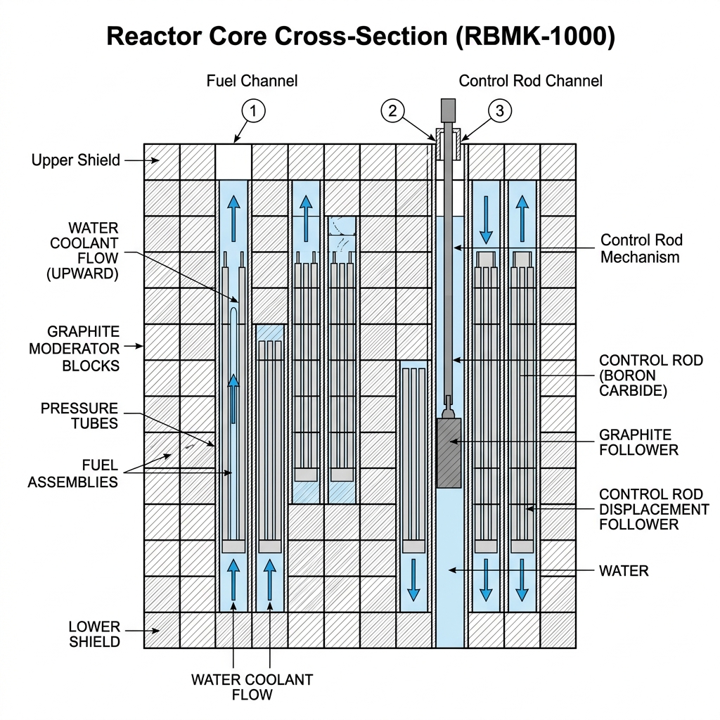 Skema Penampang Inti Reaktor RBMK-1000