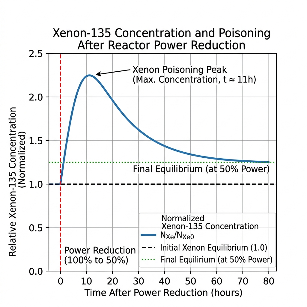 Grafik Penumpukan Racun Xenon-135